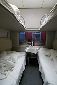 4-berth soft sleeper, the morning after